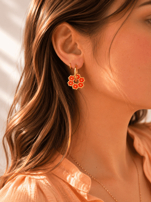 Créoles et charms Orange